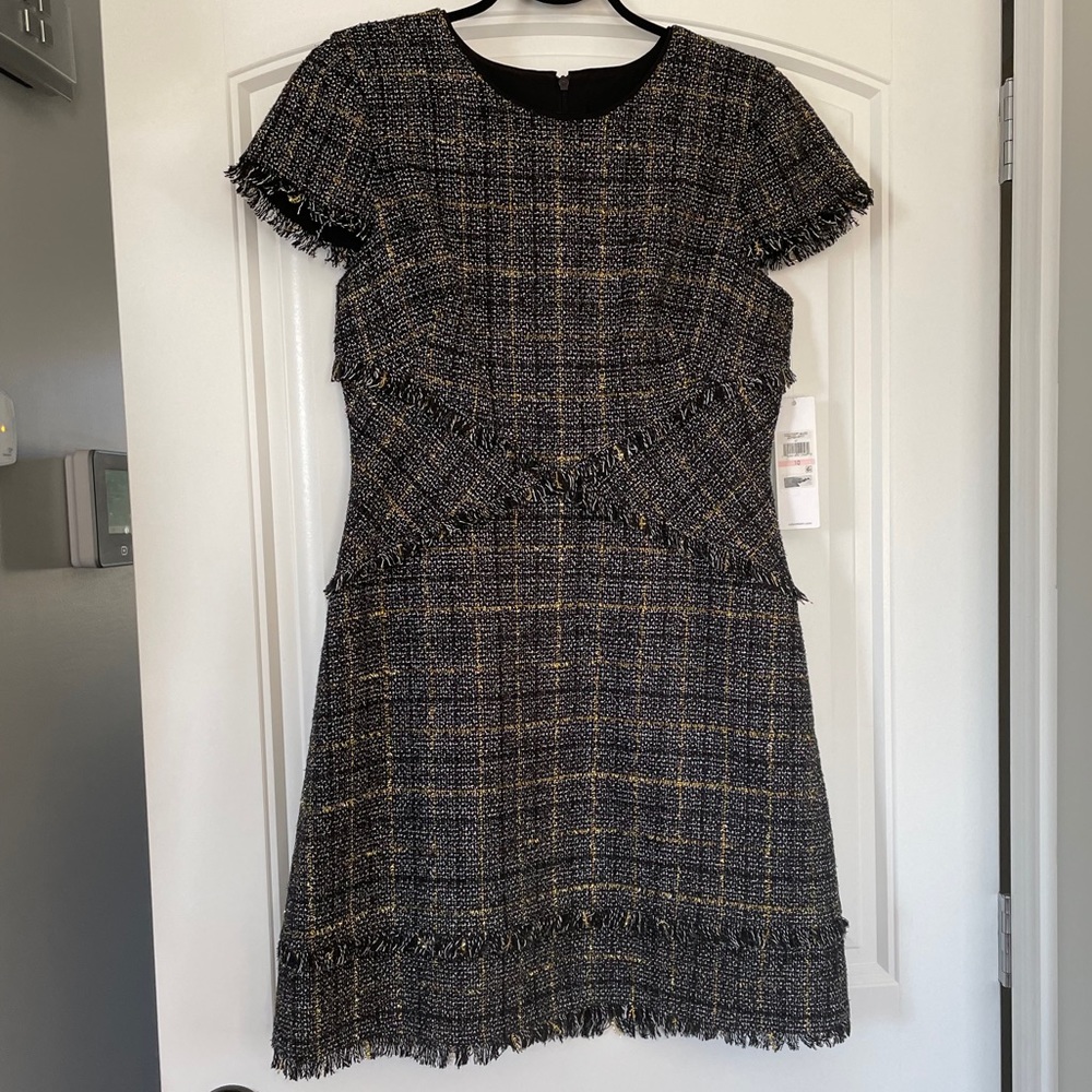 Calvin Klein Black and Gold Mini Dress